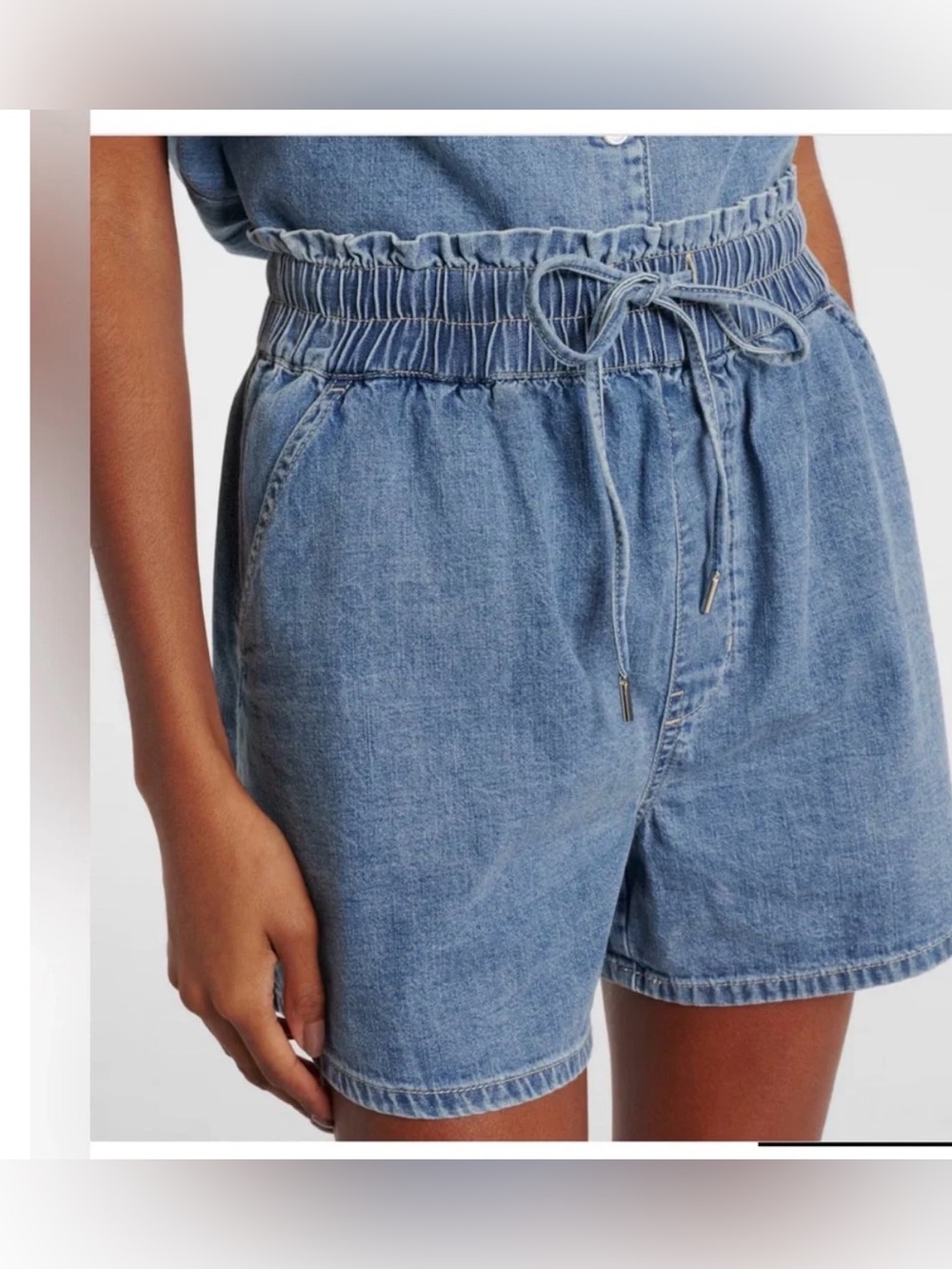 Veronica beard Light Blue Denim Drawstring Women’s Shorts